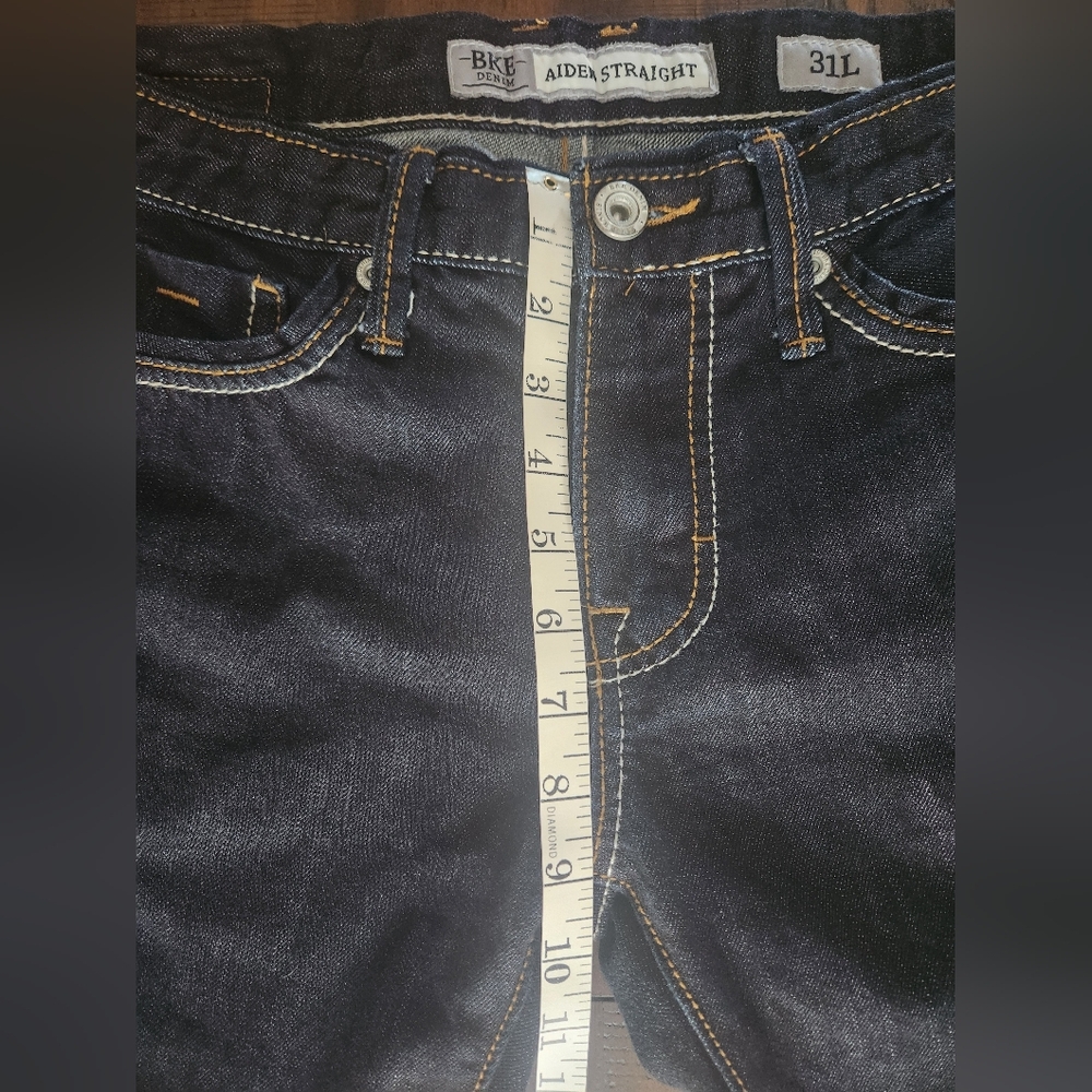 Men's BKE Dark Wash Aiden‎ Straight 31L Jeans - Picture 8 of 10
